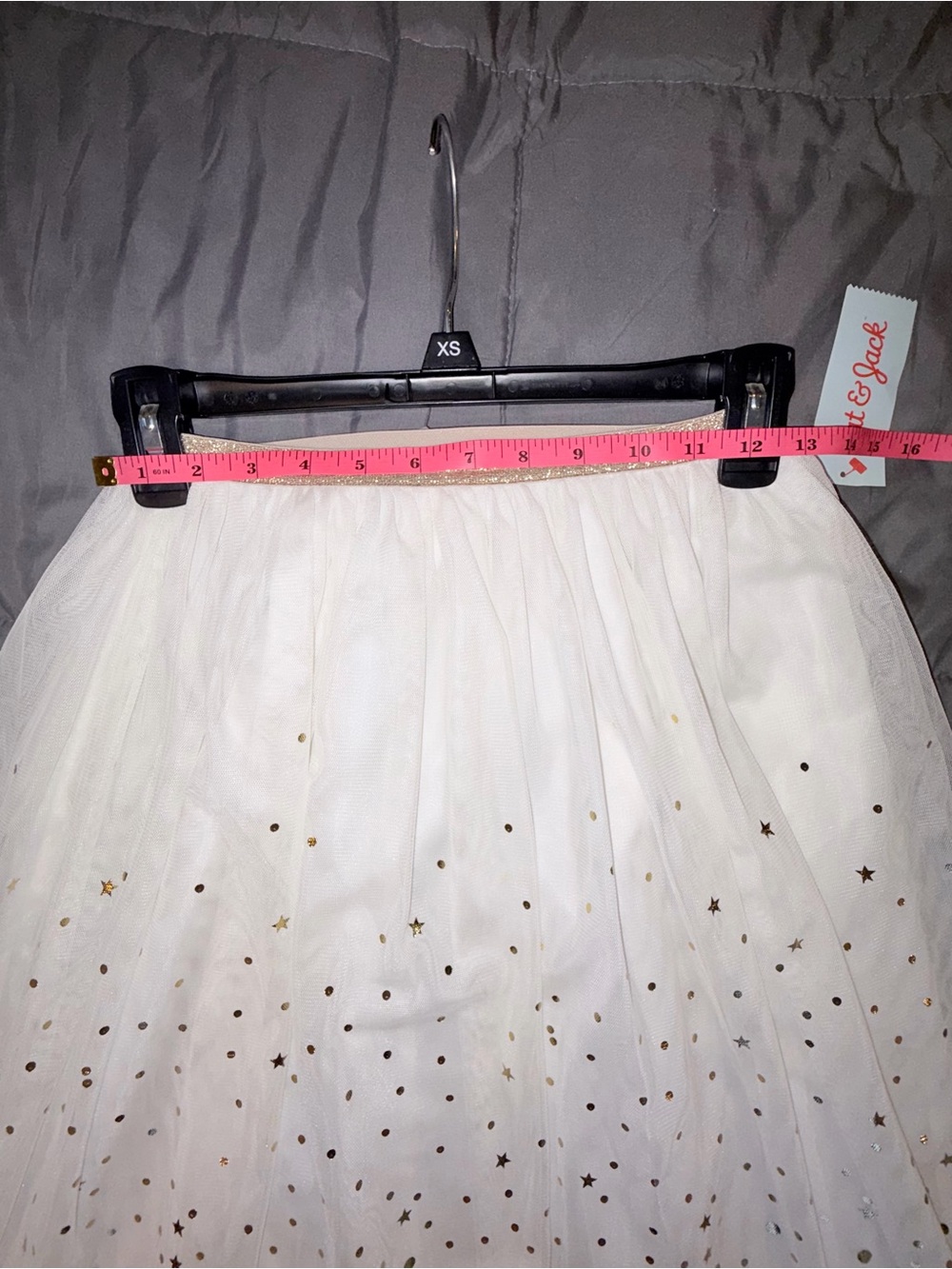 Cat & Jack Girls 7/8 Cream Gold Star Tulle Midi Skirt NWT - Picture 6 of 6